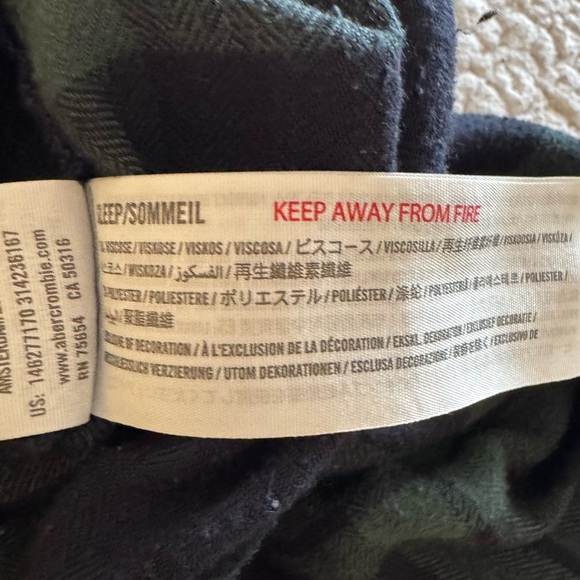 Abercrombie & Fitch Plaid Flannel Pajama Lounge Pants Small - Picture 6 of 6